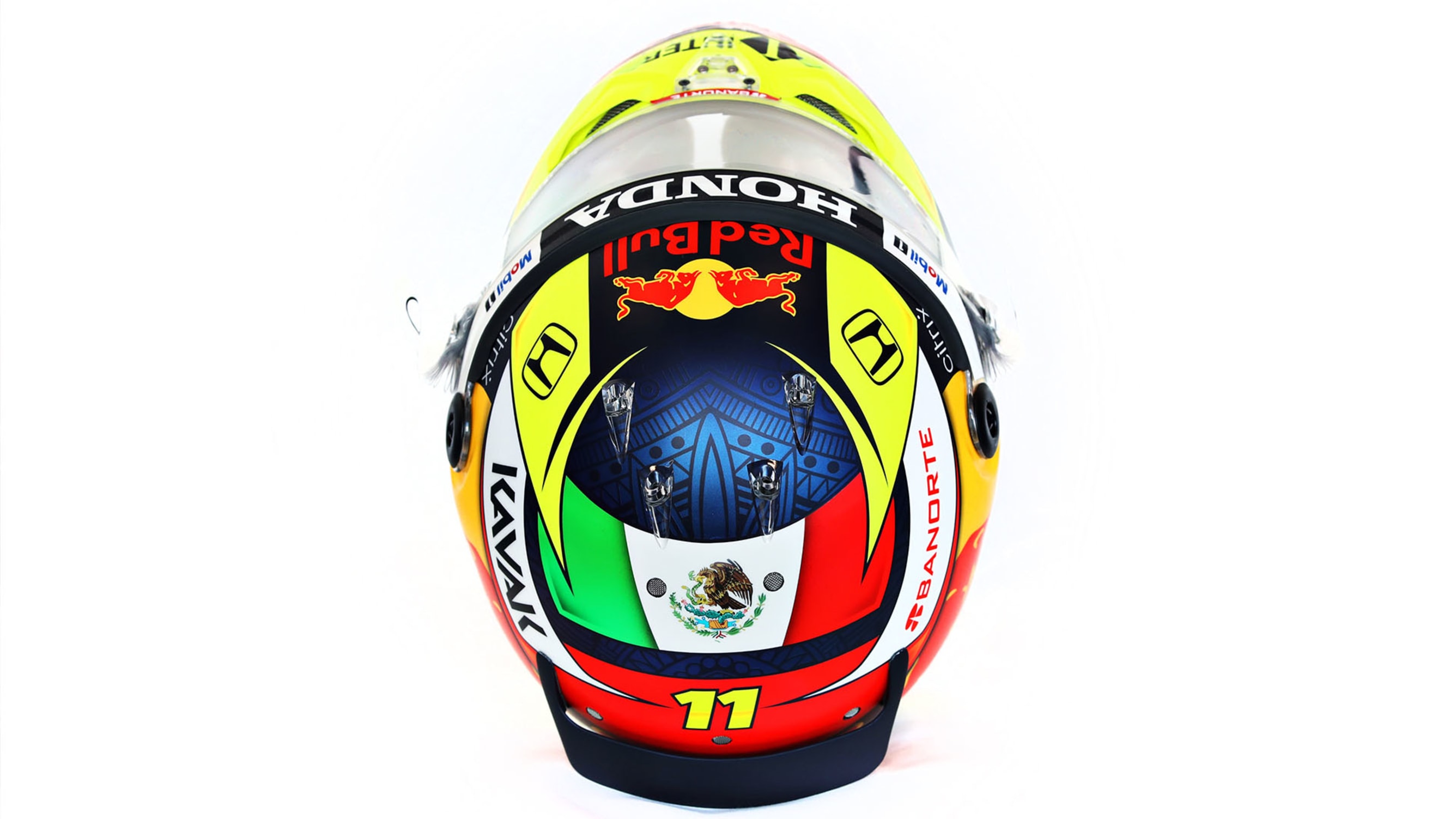Sergio Perez reveals striking new helmet for maiden Red Bull campaign