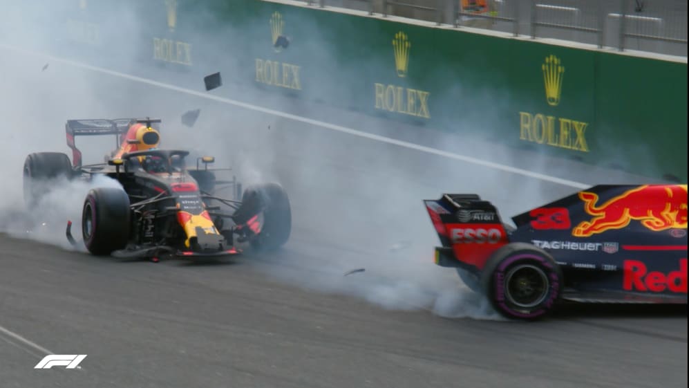 ALL THE ANGLES: Ricciardo and Verstappen's Baku crash